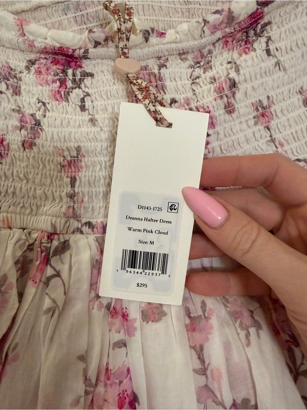 NWT LoveShackFancy Deanna Halter Mini Dress in Rose Picnic – Size M - Picture 6 of 6